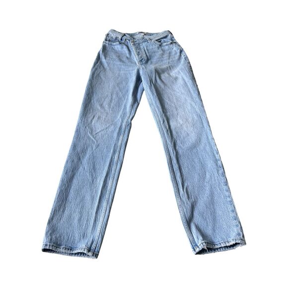 Abercrombie & Fitch Womens The Dad High Rise Curve Love Button Fly 2L/26 Long - Picture 1 of 5